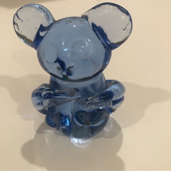 United States Commemorative Fine Arts Gallery hand crafted blue glass Bear - Picture 5 of 6